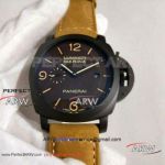 Perfect Replica Panerai Luminor Marina 44MM Watch -  PAM00386 Men Size 316L Steel Case Brown Leather Strap